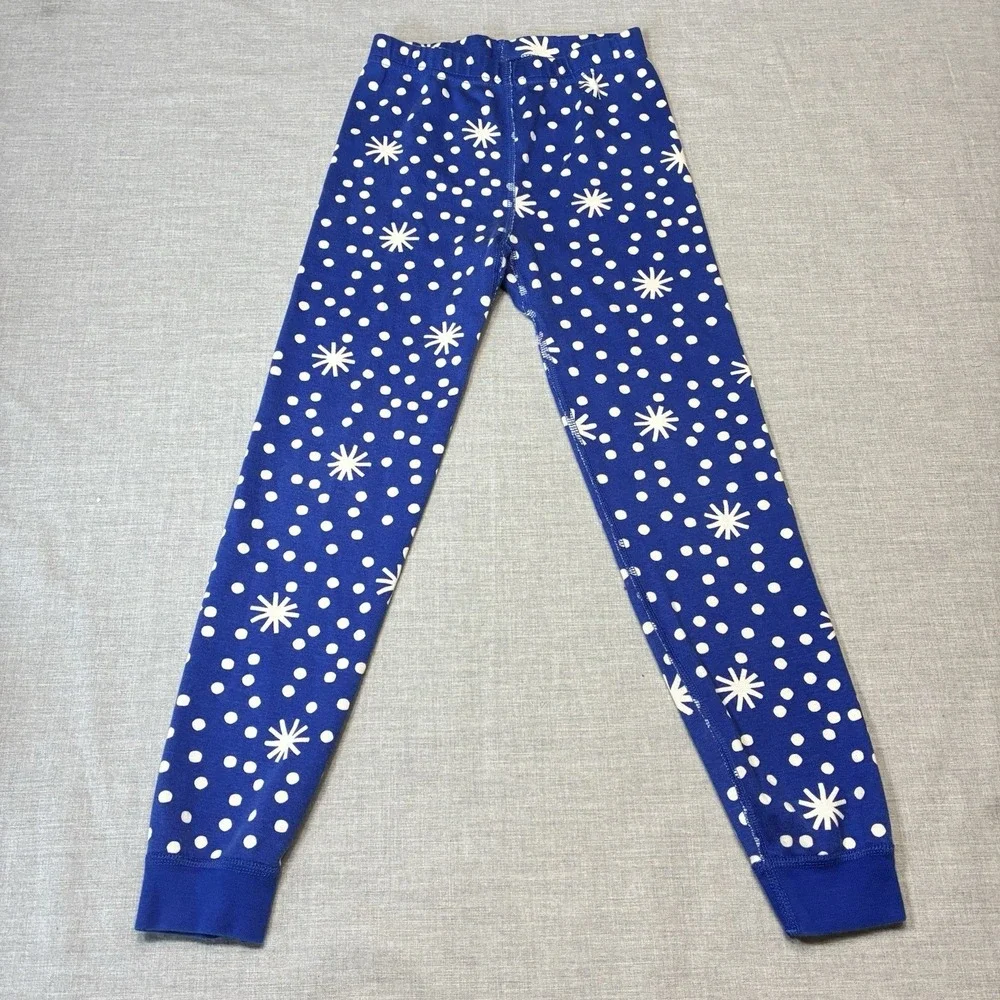 Hanna Andersson Organic Cotton Blue Snowflake  Fitted Pajamas 120 6-7 Holiday